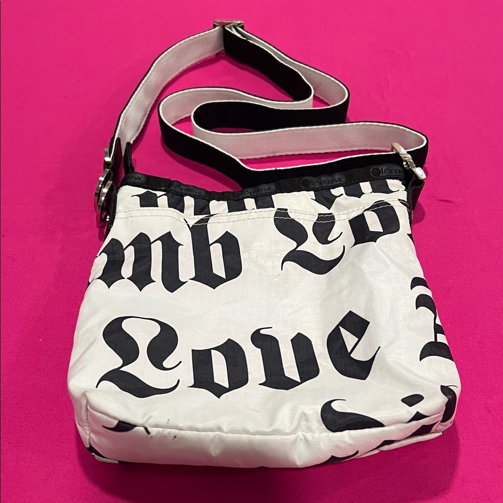 LE SPORTSAC x L.A.M.B. Gwen Stefany , Black and White Crossbody Bag